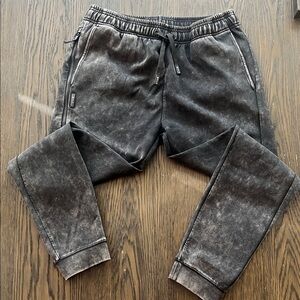 Men's Bylt Roamknit Washed Black Joggers- Large. Originally $98. Sold out online